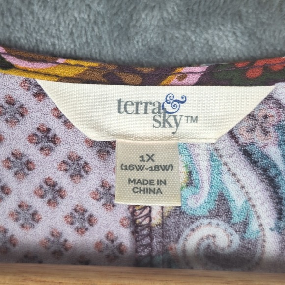 Womens Kimono 1X Boho Patchwork Hippie Open Duster Floral Paisley Festival Beach - Picture 2 of 7